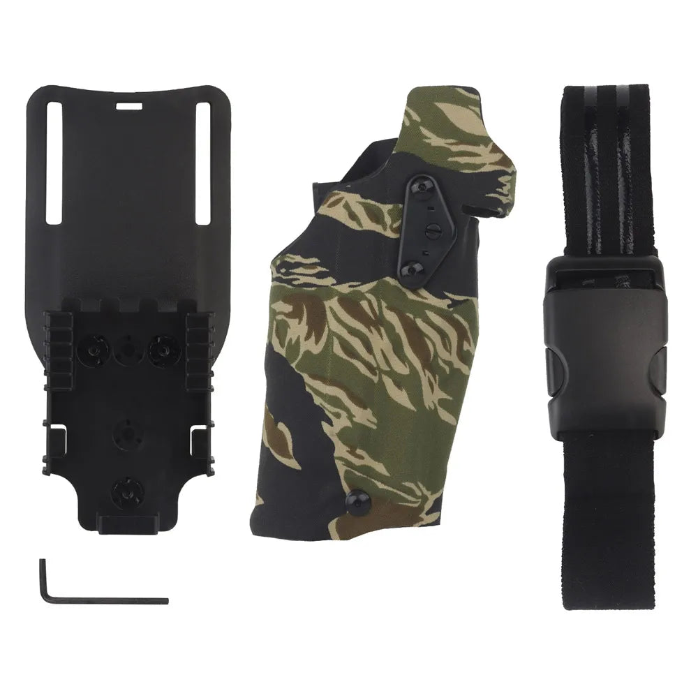 6354DO Tactical Pistol Holster for Glock 17/19 with X300/X300U Flashlight Airsoft -832 ALS Quick Release Leggings Holster