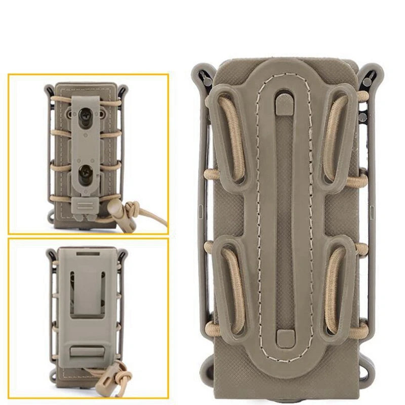 Tactical Molle 9mm Magazine Pouch Pistol Mag Holder with Belt Clip for Glock 17 19 Beretta M9 Fastmag Soft Shell Holster Hunting