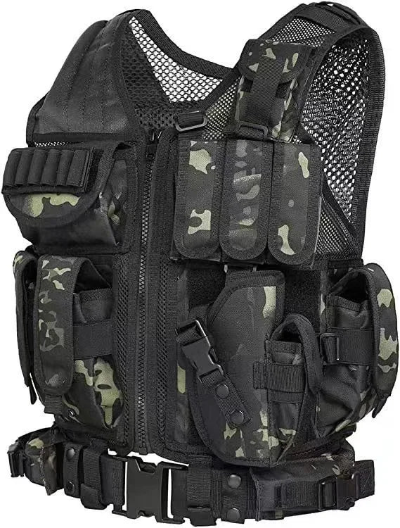 Tactical MOLLE Vest Security Combat Body Armor Vests Training Jacket Accessories for Airsoft Hunting Outdoor CS Cosplay