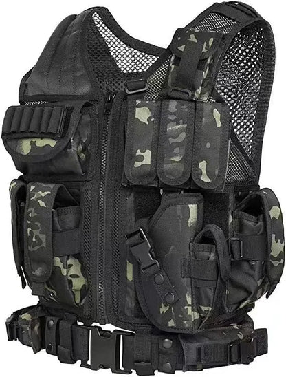 Tactical MOLLE Vest Security Combat Body Armor Vests Training Jacket Accessories for Airsoft Hunting Outdoor CS Cosplay
