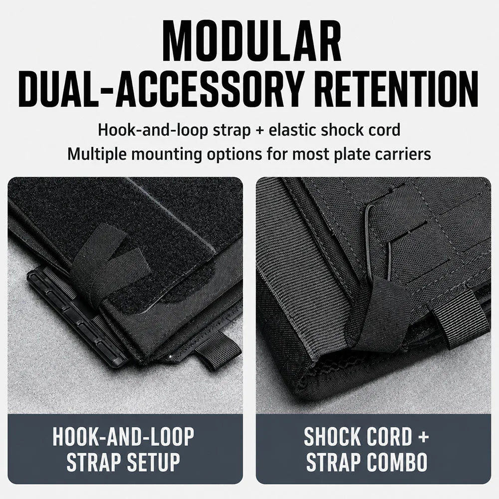 2PCS Tactical Vest Back Pad with Hook‑Loop Multi‑Function Modular Adapter Plate For Expansion Attachment Outdoor Hunting Gear