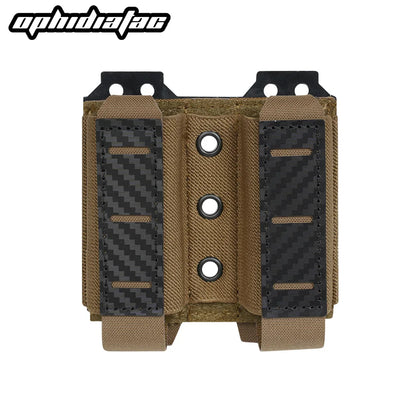 OphidianTac Magazine Pouch 9mm Single Double Triple Magazine Carrier Carbon Fiber MOLLE System Bullet Magazine Pouch