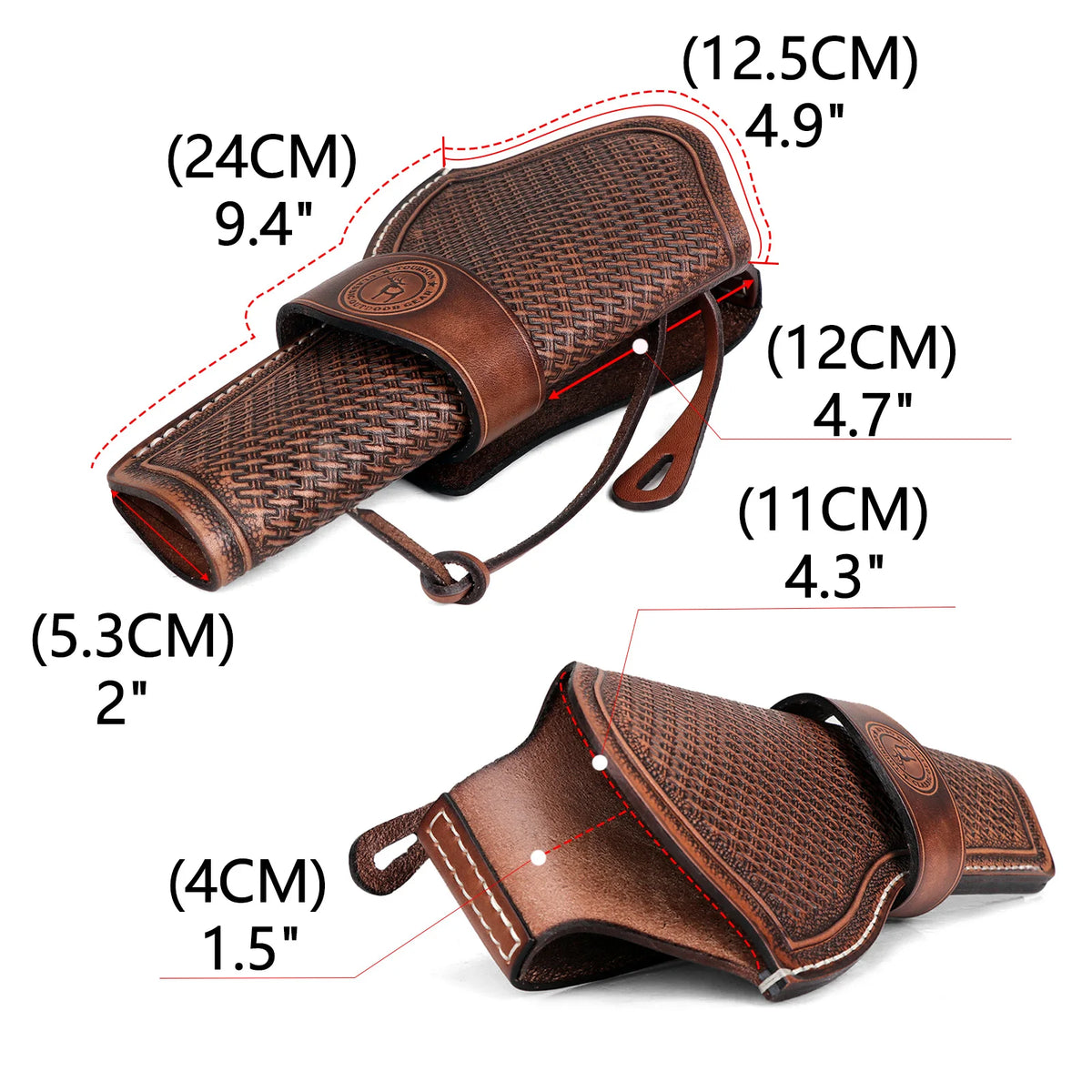 Tourbon Leather Handgun Holster for Ruger .357 Revolver Pistol Carry Case Belt Pouch Brown Hunting Accessories