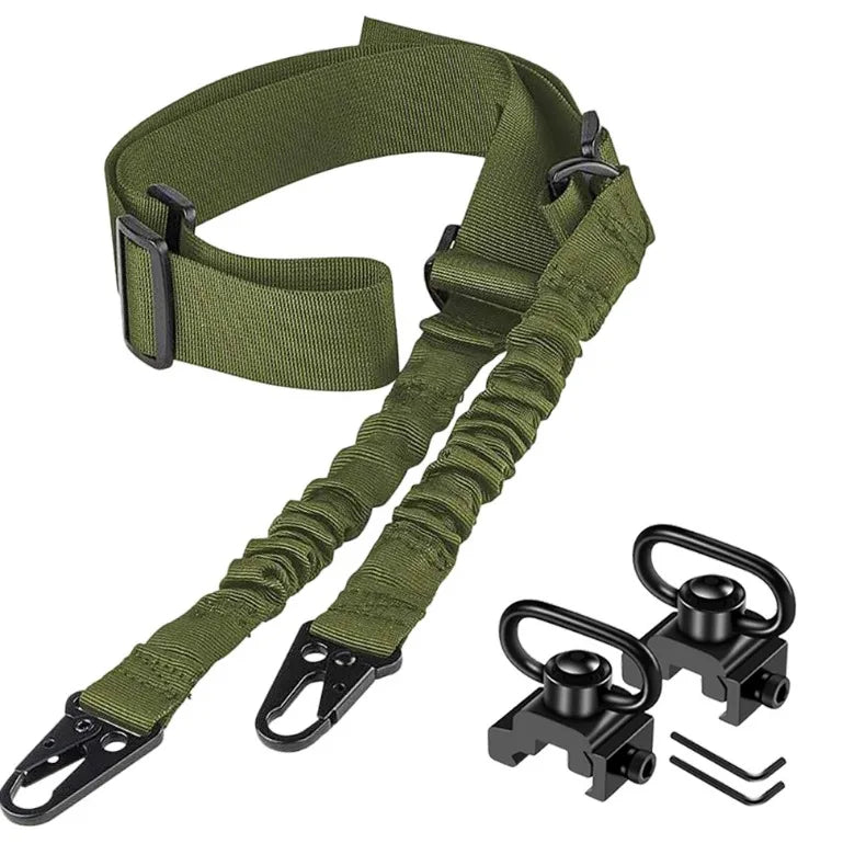 Tactical Two Point Sling-2 Picatinny QD Sling Swivel Mounts Adjustable Shoulder Strap for Rifles-Quick Release and Mounting Base