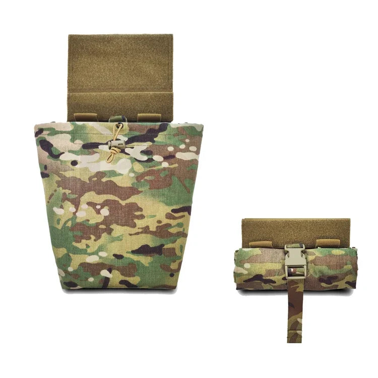 Tactical Molle Pouch Airsoft EDC Abdominal Dump Pouch Lower Hanging Recycling Extended Multicam Foldable Waist Bag Gear