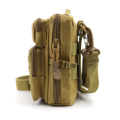 2L multi layered mobile phone bag waist hanging bag, with multiple ways of wearing, suitable for outdoor hiking trips