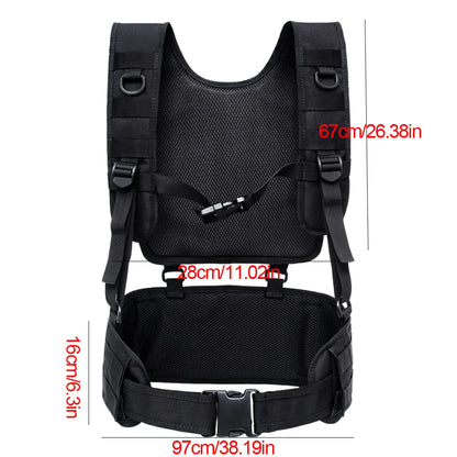 Hunting Vest & Belt Multifunctional Outdoors Training Belt Padded Combat Assault Vest Oxford Cloth for Outdoor Activities