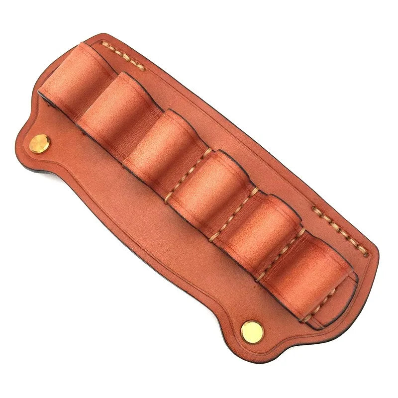 Tactical Cowhide Leather Hunting Magazine Pouch 12 Gauge 6 shot bullet storage bag Ammo Bag Shell Holder Cartridge Belt