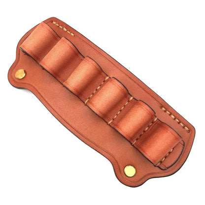Tactical Cowhide Leather Hunting Magazine Pouch 12 Gauge 6 shot bullet storage bag Ammo Bag Shell Holder Cartridge Belt