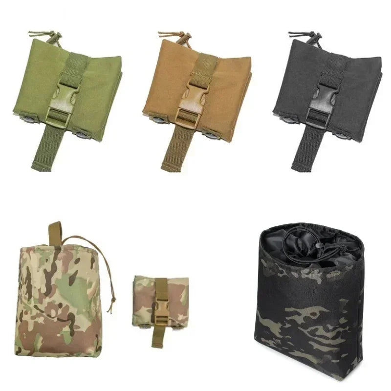 Mag Pack Folding Molle Tactical Magazine Dump Drop Pouch Hunting  Airsoft Ammo EDC Tool Bag Foldable Utility Recovery