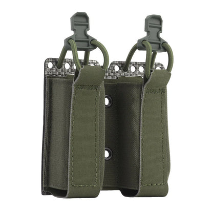 Pistol Dual Magazine Pouch 1911 9mm Mag Holder Elastic Bungee Cord Retention Airsoft Paintball Hunting Army Cartridge Pouch