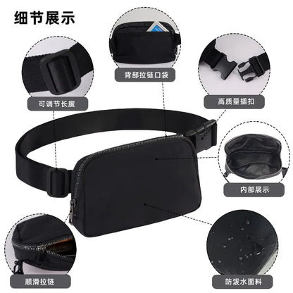 New Sports Waist Packs Nylon Waterproof Chest Bag Outdoor Sports Running Phone Pouch Versatile Crossbody Bag for Men and Women