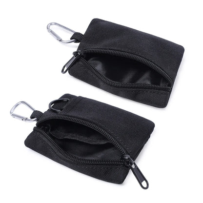 Mini Tactical Pouch EDC Organizer Bag 600D Nylon Coin Purse Key Card Holder with Carabiner for Camping Hiking Outdoor Daily Use