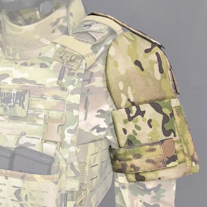 1 Pair Tactical Bicep Protector Mesh Comfortable Hunting Plate Carrier Shoulder Armor Adjustable Protection Accessories