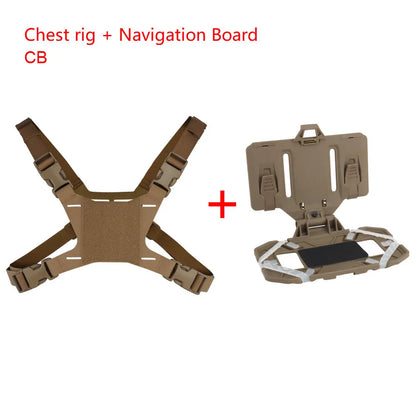 Tactical Navboard Flip Lite Harness Setup Navigator Smart Phone Holder Chest Rig Front Placard Navigation Outdoor Hunting Vest