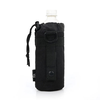 Outdoor Molle Water Bottle Bag Rack Camping Hiking Bicycle Bottle Bag Pulling Rope Multi functional Bottle Bag