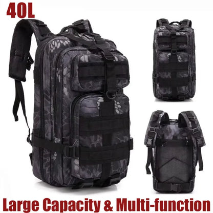 40L Tactical Backpacks For Man Hking Outdoor Survival Bags 3P Climbing Hunting Backpack Fishing Hiking Nylon Tactical Backpack