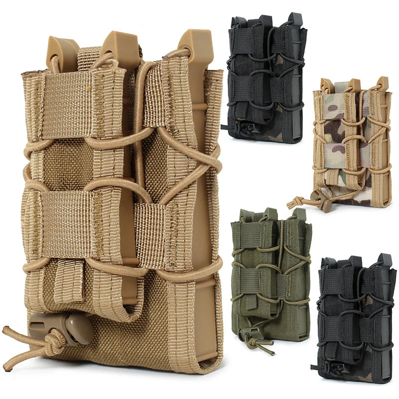 5.56 9mm Magazine Pouch  AK AR M4 AR15 Double Magazine Bag Rifle Pitol Molle Mag Holster Pouch for Hunting CS Paintball