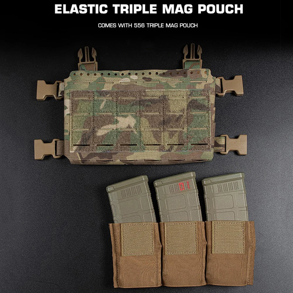 Tactical MK5 Chest Rig with 5.56 Triple Magazine Pouch Molle SS MKV Micro Fight Chassis Plate Carrier Hunting Airsoft Gear