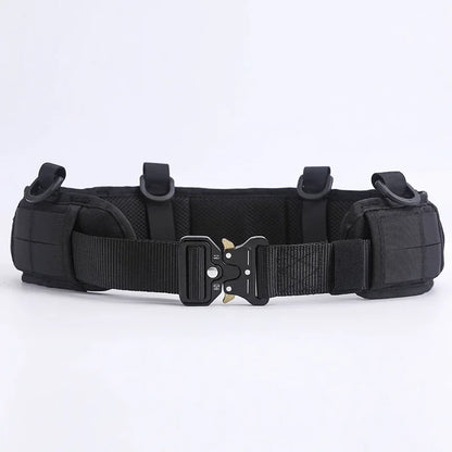 Outdoor Tactical Belt with Waist Pack - Multifunctional MOLLE Design Canvas & Nylon Material Padded Waist for Training/Camping