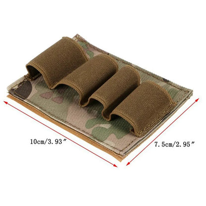 Tactical Nylon Ammo Carrier 12/20Ga Shotgun Shell 4 Round Molle Magazine Pouch Panel with Flashlight & Pen Organizer Outdoor Gea