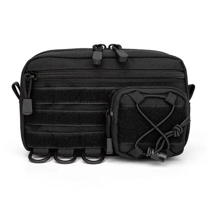 Tactical Molle Horizontal Admin Pouch with Front Drawstring Pocket EMT Modular Pouch EDC Utility Organizer Bag Outdoor Waist Bag