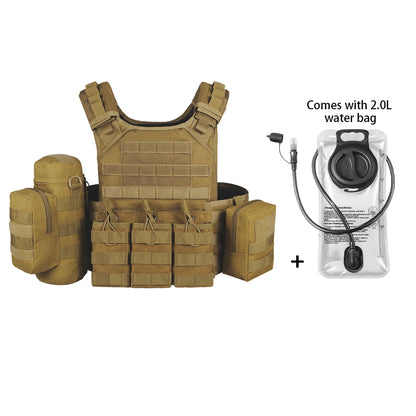 2L soft water bag with long drinking straw and hunting vest Molle modular adjustable shoulder strap, highly expandable