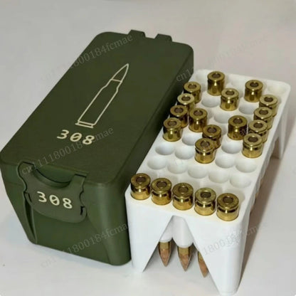 New Mini Ammo Storage Boxes .22WMR 9mm Bullet Storage Box, Enthusiast Desktop Gift Collection，just An Empty Box //26623