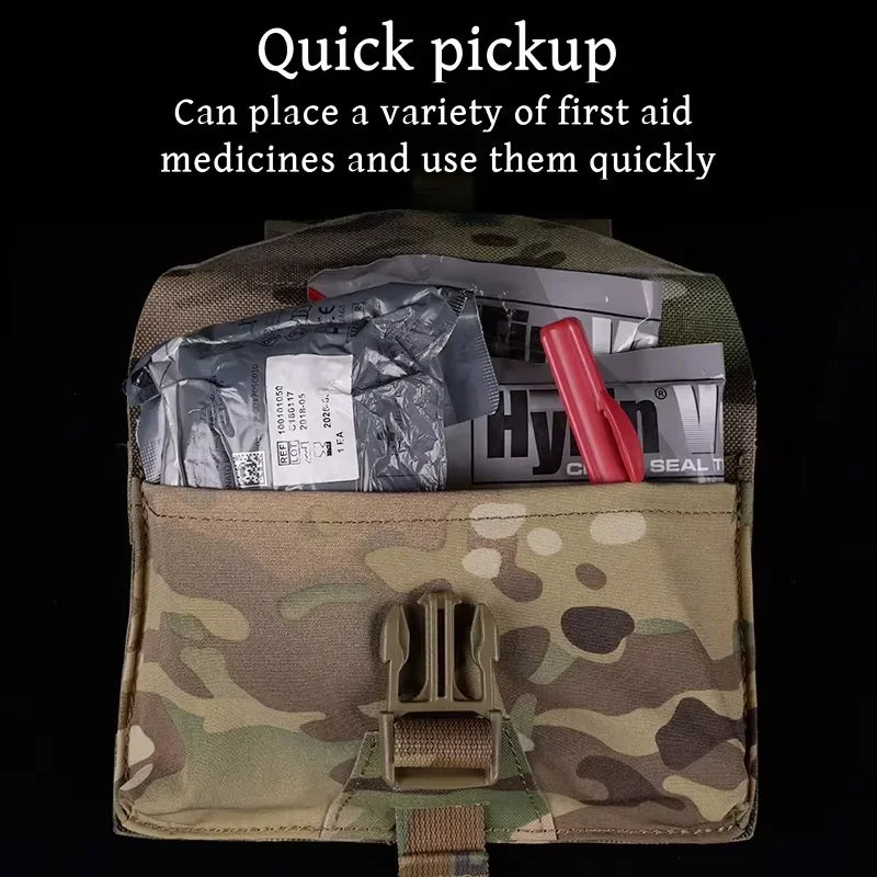 Tactical First Aid Waist Bag IFAS IFAK Pouch Individual Plate Carrier Vest Medical MOLLE Pocket with Tourniquet Holder MED Gear
