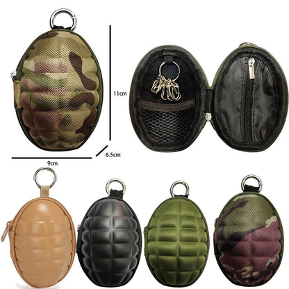 Outdoor Mini Grenade Shaped Car Key Wallets Coin Purse Pouch Bag Keychain Holder Case PU Leather Accessories Change Wallet