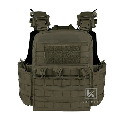 KRYDEX 500D CPC Heavy Duty Tactical Vest Modular MOLLE Plate Carrier Vest with Magazine & Radio Pouch for Combat Hunting Outdoor