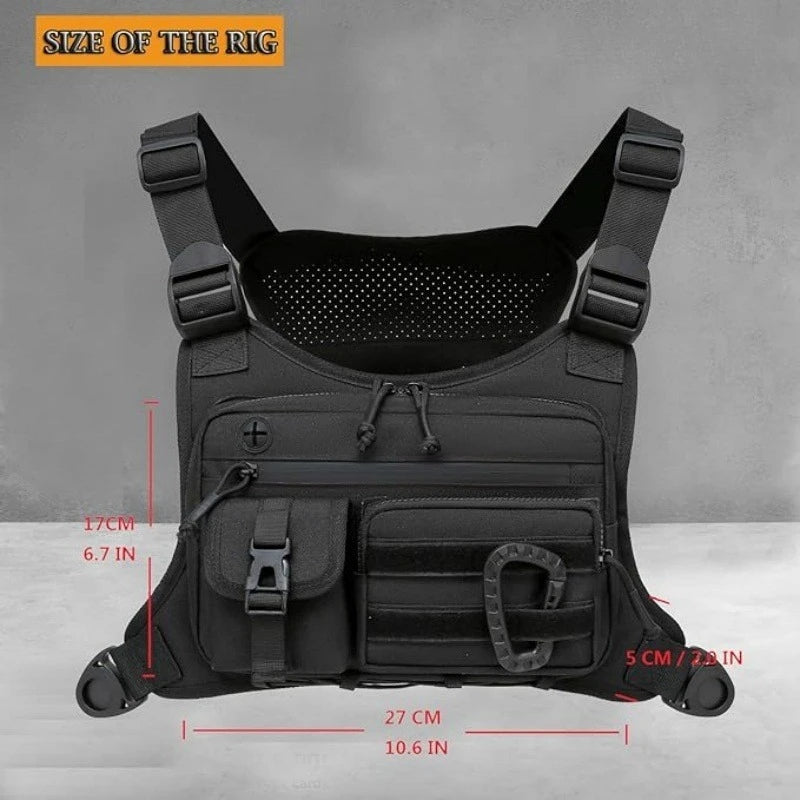 Tactical Chest Bag Men's Vest Edc Waterproof Anti-Theft Chest Pack Rig for Outdoor Cycling Bags Running Front Chest Pack