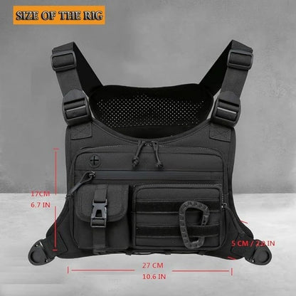Tactical Chest Bag Men's Vest Edc Waterproof Anti-Theft Chest Pack Rig for Outdoor Cycling Bags Running Front Chest Pack