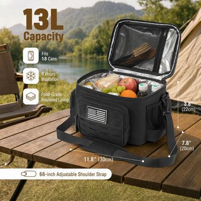 13L Tactical Thermal Cooler Hunting Bag Leakproof Insulated Durable Gear Storage Bag For Hunters Wild Field Trip Shooting Camping Fishing Outdoor Portable Insulated Food Carrier Bag