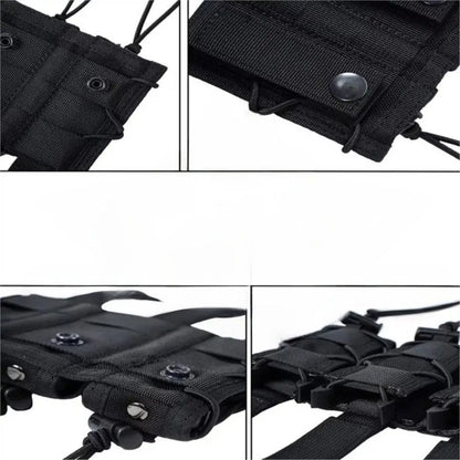 Tiger Style Short Triple Quick Draw 9mm Mag Pouch MOLLE Compatible Tactical Storage Pouch For Belt Vest Outdoor Airsoft Accessor