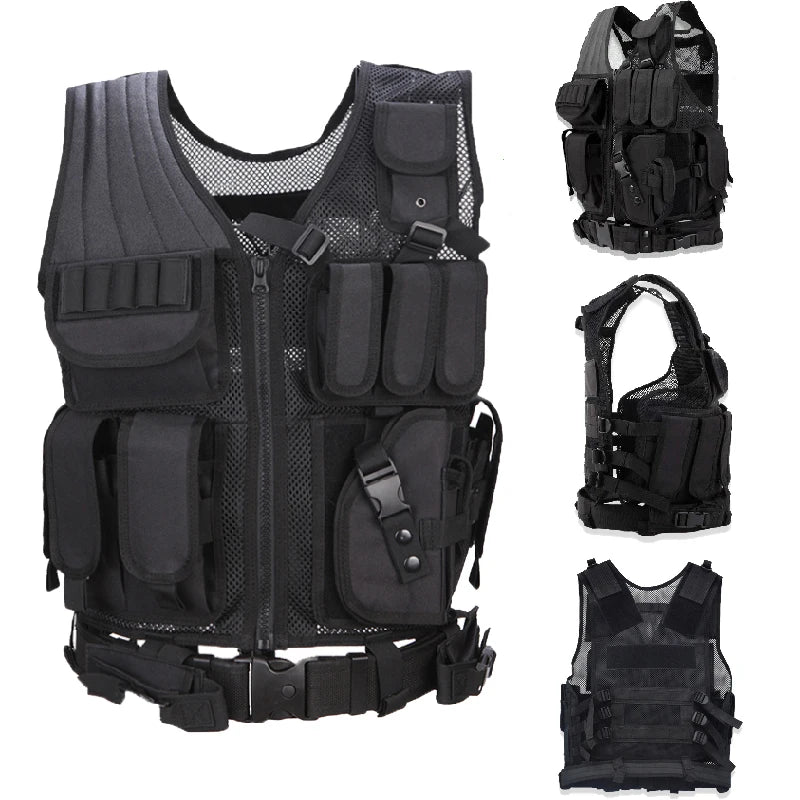 Tactical Vest Multi-Pocket Jungle Combat Security Hunting Outdoor CS Game Airsoft Training Protection Jacket