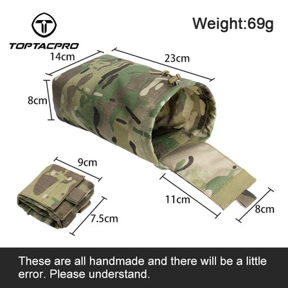 TOPTACPRO Tactical Mini Recycling Pouch EDC Dump Pouch Folding Small Waist Bag Belt Accessories 8534