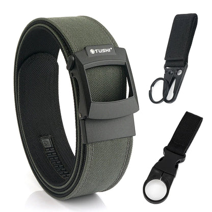 HSSEE 4.3cm Military Tactical Belt for Men Metal Automatic Buckle Thick Nylon Outdoor Hunting IPSC Gun Belt Casual Girdle Male