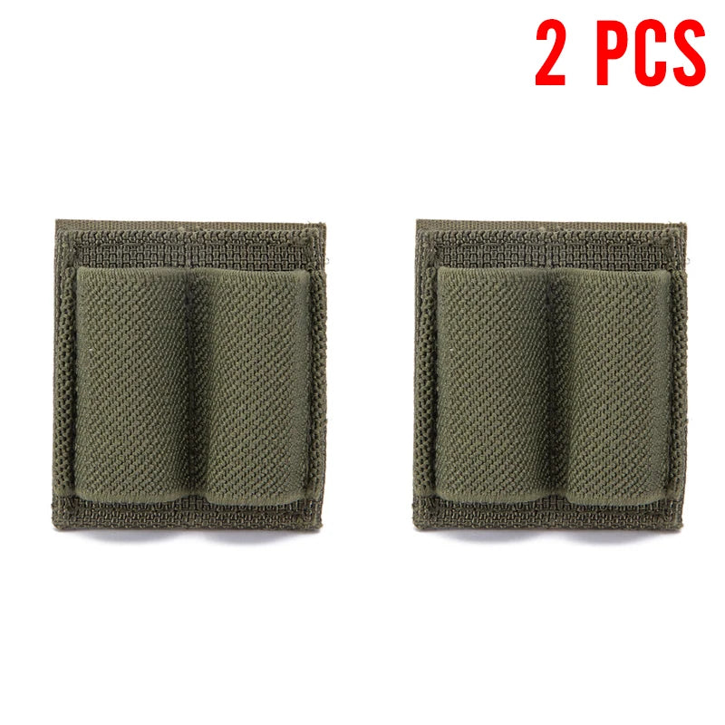 Tactical Patch 2-Round Holder Adhesive 2 Hole Cartridges Hook Loop Patch Hunting Rifles 7.62MM Shotgun Bullet Pouch