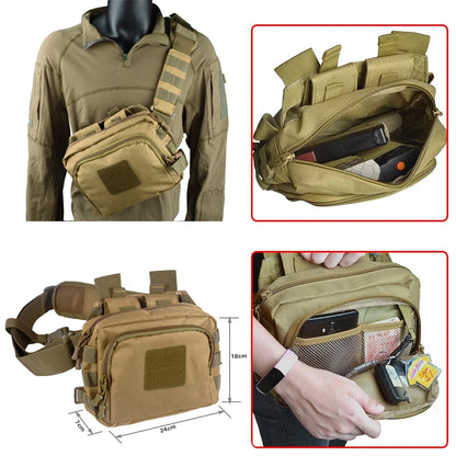 Tactical Range Bags, Crossbody Pouch with AR/M4 Quick Release Magazine Holster and Pistols Mag Holders, Shooting & Hunting Gear
