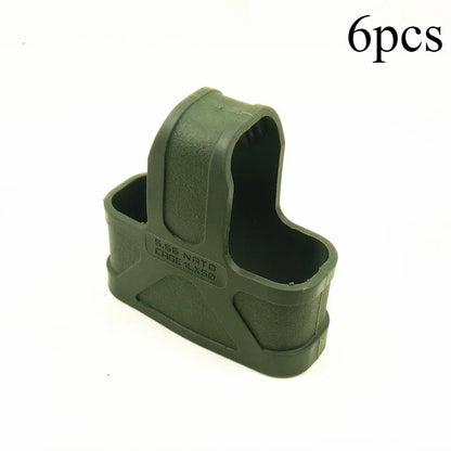6pcs Tactical 5.56 Fast Magazine Rubber Holster Mag Pull Assist Cage Loops NATO Skull M16 AR15 Paintball Airsoft Gun Accessories
