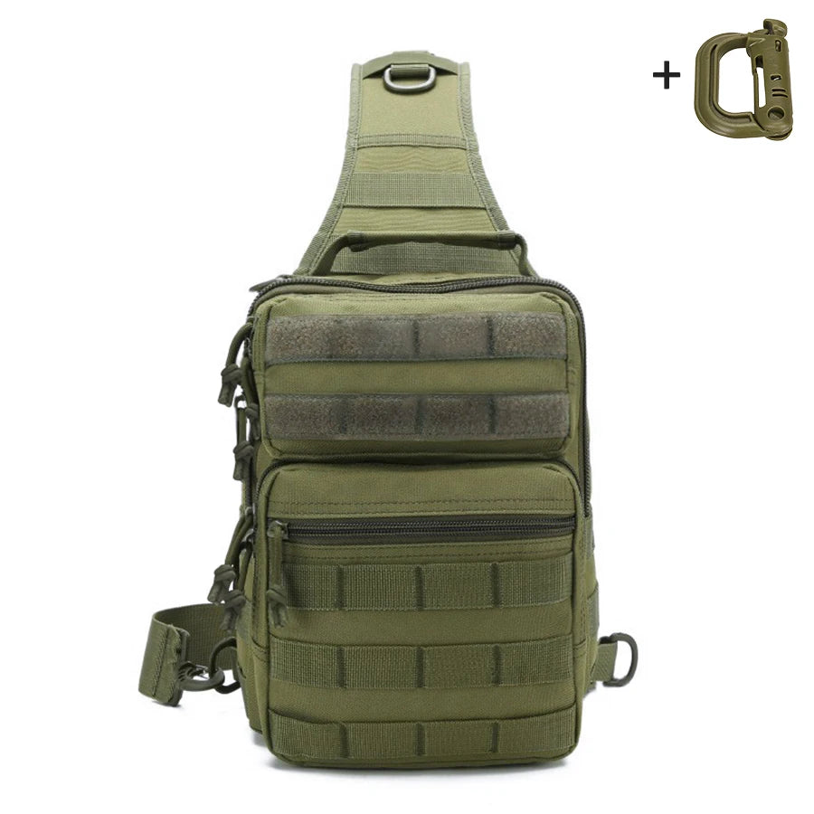 Multi pocket shoulder storage bag with large capacity and quick release buckle design, large sports chest bag