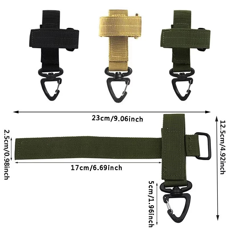 Multi-Purpose Nylon Safety Gloves (with Hook & Clip) - Tactical Design for Outdoor Climbing, Camping & Rope Work