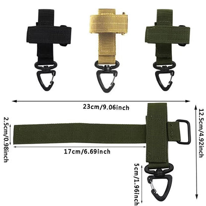 Multi-Purpose Nylon Safety Gloves (with Hook & Clip) - Tactical Design for Outdoor Climbing, Camping & Rope Work