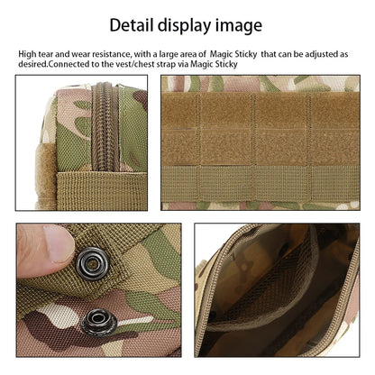 Metal buckle suspension system outdoor EDC tool kit accessory kit Molle waist bag can be hung on top of hunting vest backpack