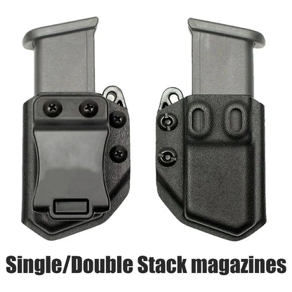 IWB OWB 9mm .40 universal Belt Clip Single Double Stack Magazine Pouch Holster Mag Carrier Holder for Pistol gun