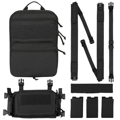 KRYDEX 500D Nylon Tactical D3 Flatpack Backpack Bag with D3CR Chest Rig Vest Magazine Pouch Hunting Outdoor Airsoft Gear