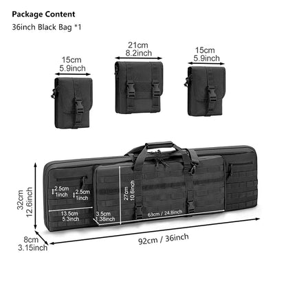 Tactical Rifle Case Backpack Waterproof Carbine Protect Rucksack 42 46inch Airsoft Portable Bags for Hunting Black