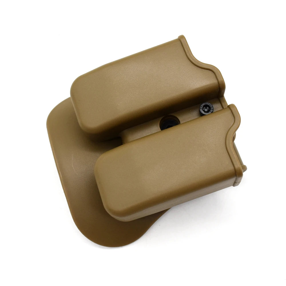 Tactical Pistol Double Magazine Pouch 9mm Mag Holder Carrier for Glock 17 19,Beretta M9 92,9mm .40 Cal airsoft hunting accessory