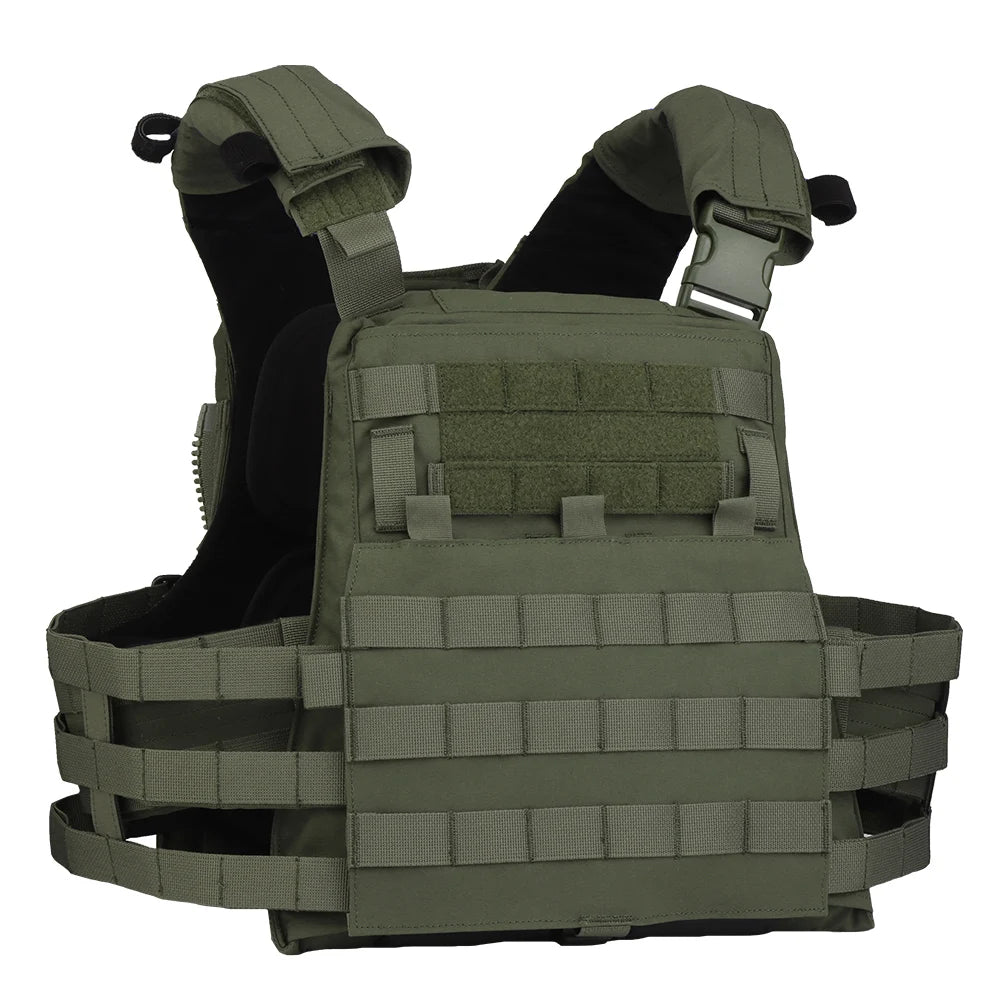 Wosport AVS MBAV Tactical Vest Quick Release Plate Carrier MOLLE Padded Vest Rear Zipper for Airsoft Team Activities Airsoft